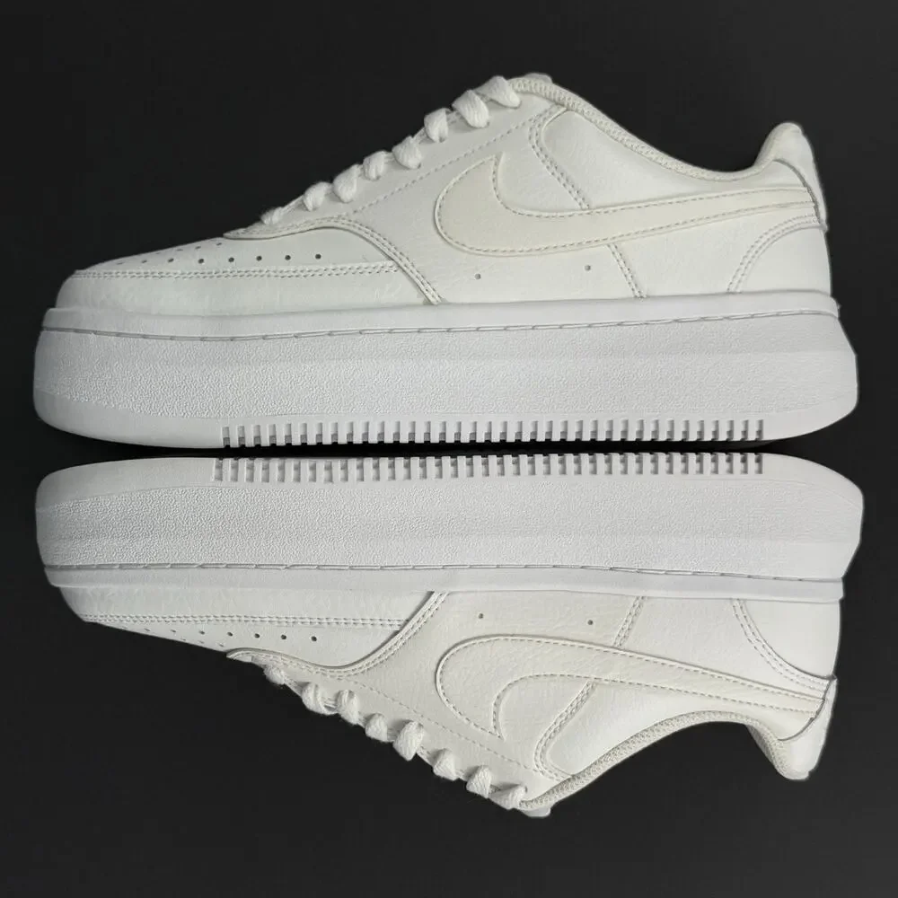 Nike Court Vision Alta Womens Platform Shoes Triple White DM0113-100 Size 9,5